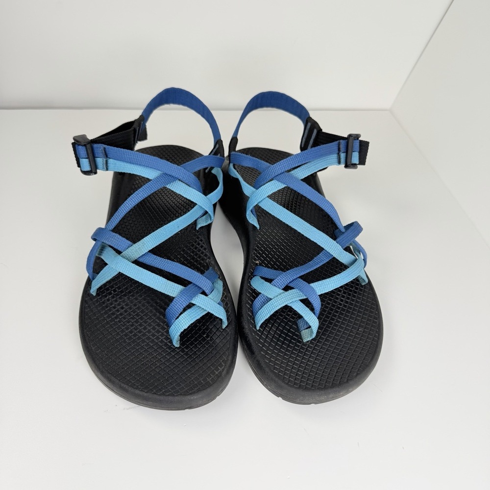 Chaco ZX2 Womens 10 Blue Double Strap Toe Loop Vibram Sandals